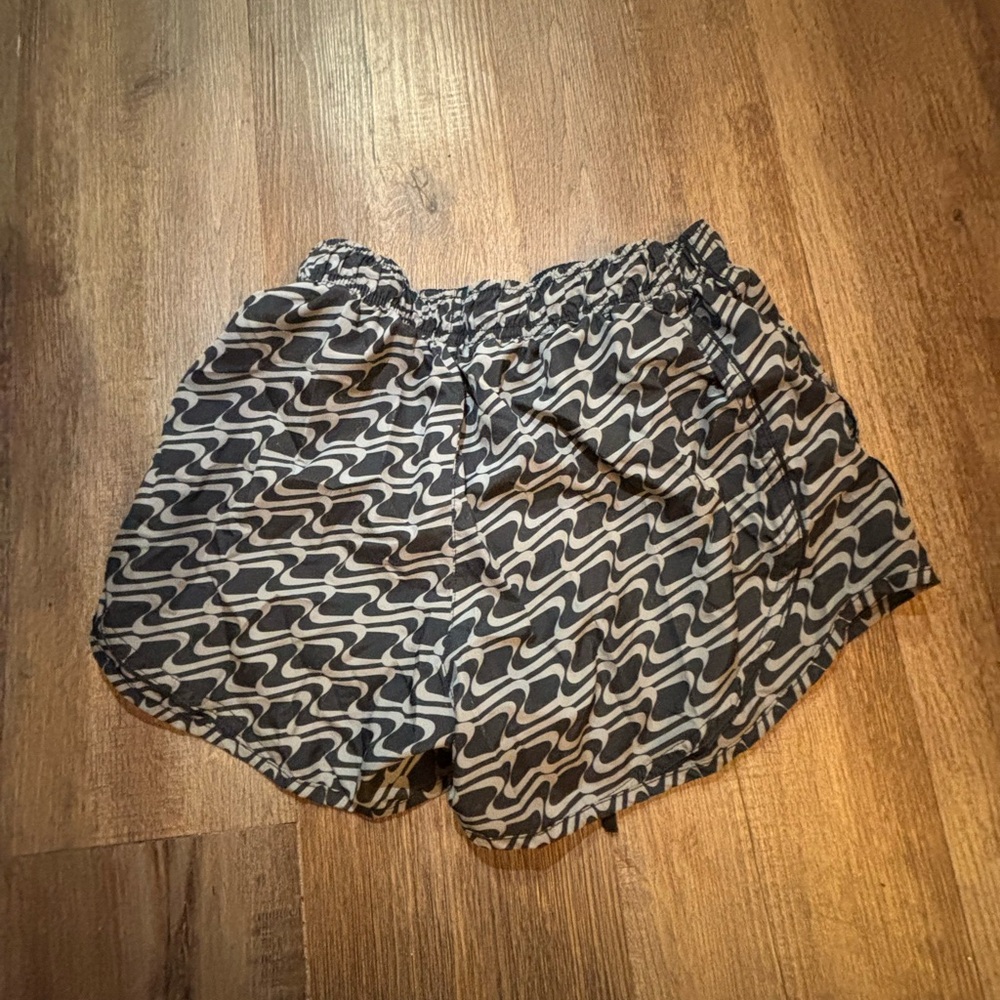 Nike Black and White Wave Athletic Shorts